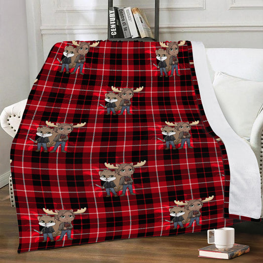 Moose & Squirrel Chibi Plaid Blankets