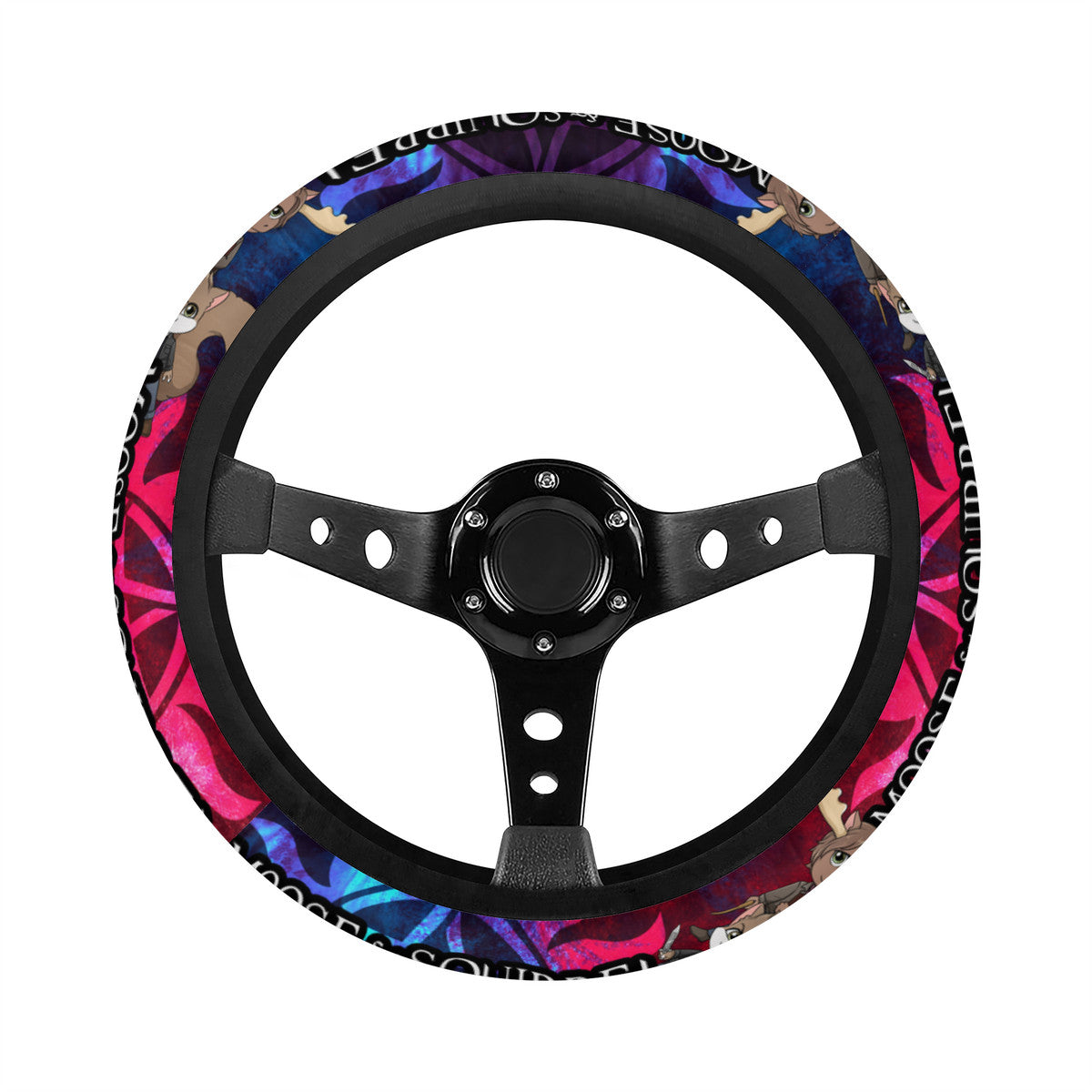 Moose and Squirrel Steering Wheel Cover