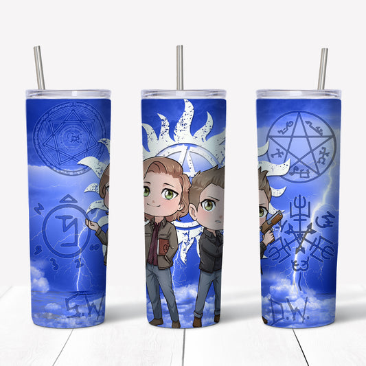 Sam and Dean Chibi Tumbler