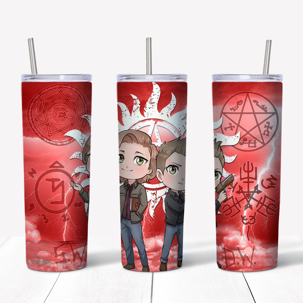 Sam and Dean Chibi Tumbler