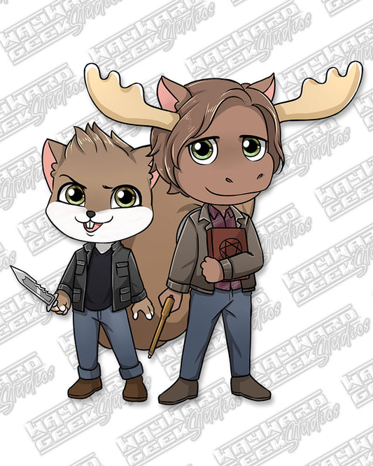 Moose & Squirrel Chibi Die Cut