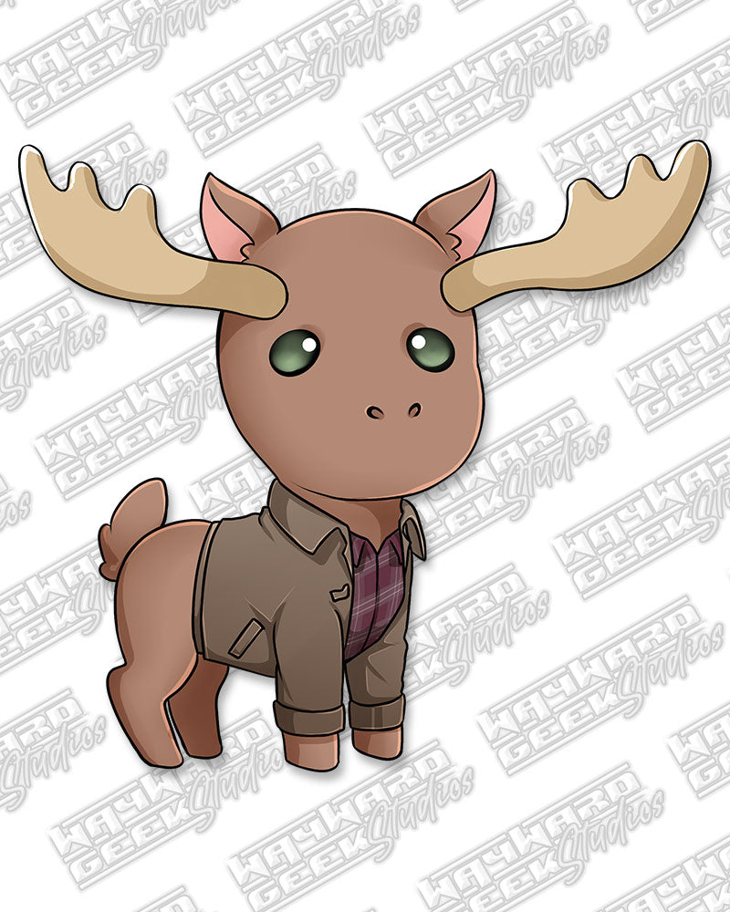 Moose Cute Chibi Die Cut