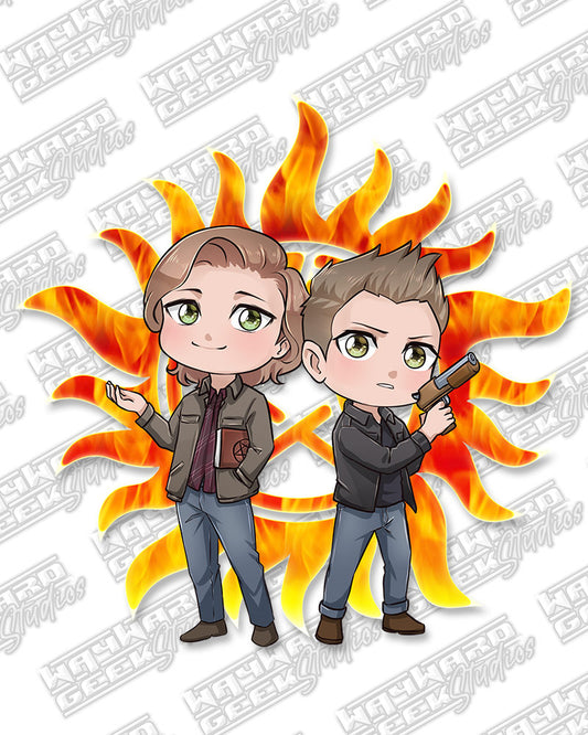 Sam & Dean Symbol Chibi Die Cut