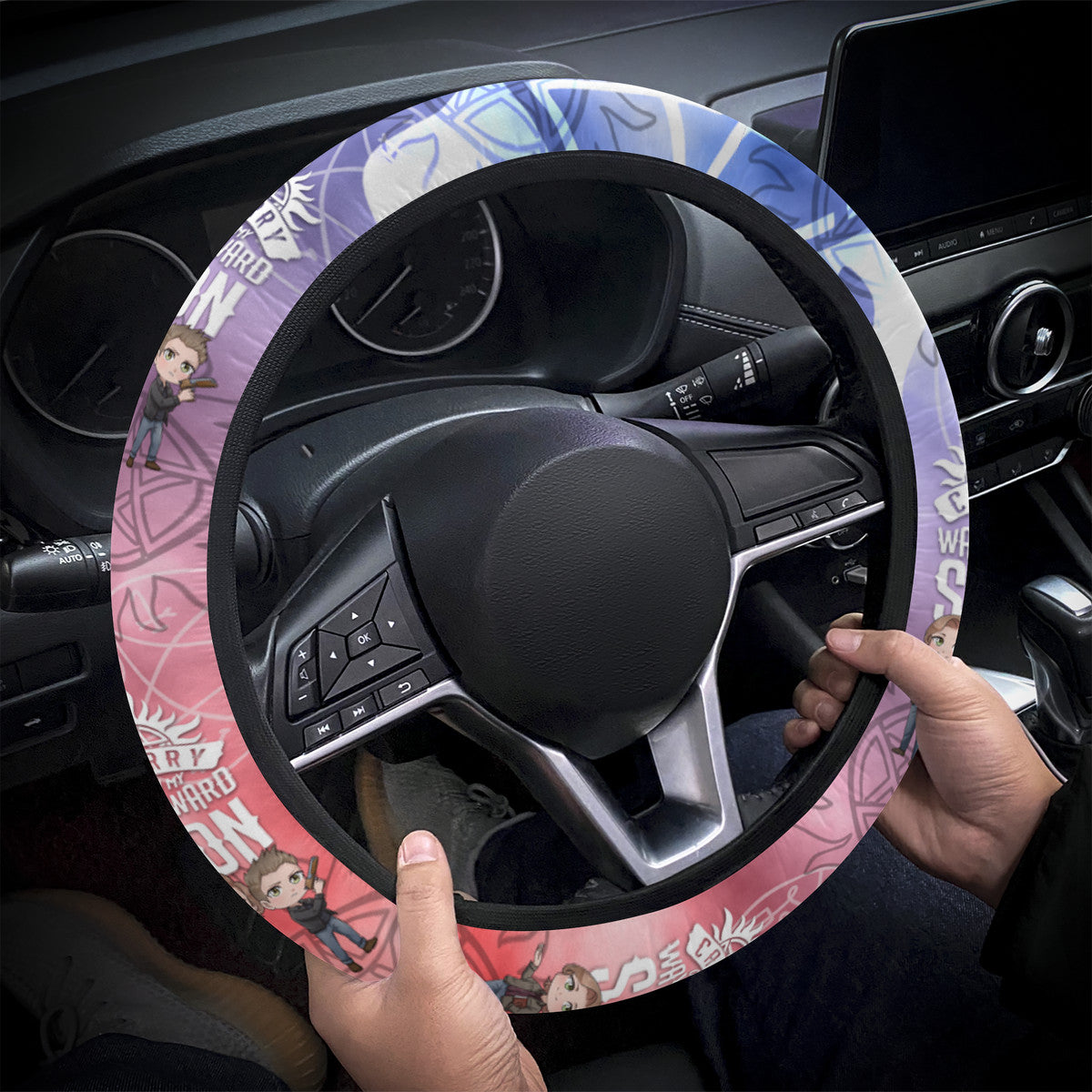 Carry on Chibi Steering Wheel Cover